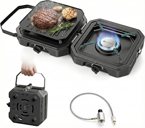 Gonex Camping Stove Propane, 2 Burner Portable Camp Stoves for Camping