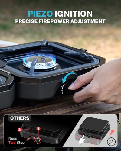 Gonex Camping Stove Propane, 2 Burner Portable Camp Stoves for Camping