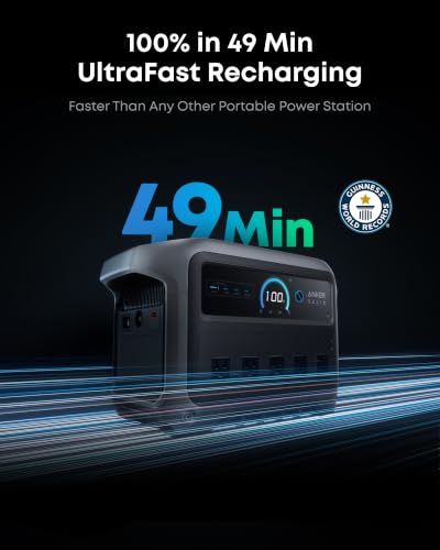 Anker SOLIX C1000 Gen 2 Portable Power Station, 2,000W (Peak 3,000W) Solar Generator, Full Charge in 49 Min, 1,024Wh LiFePO4 Battery for Home Backup, Power Outages, and Camping (Optional Solar Panel)