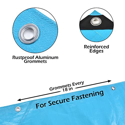 Heavy Duty Tarp – Waterproof, 12mil Thick Tarp Cover - UV Resistant, Rip & Tear Proof with Metal Grommets – Multipurpose Use for Camping, Tent, Boat, RV, Car