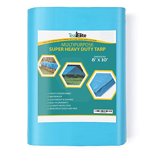 Heavy Duty Tarp – Waterproof, 12mil Thick Tarp Cover - UV Resistant, Rip & Tear Proof with Metal Grommets – Multipurpose Use for Camping, Tent, Boat, RV, Car