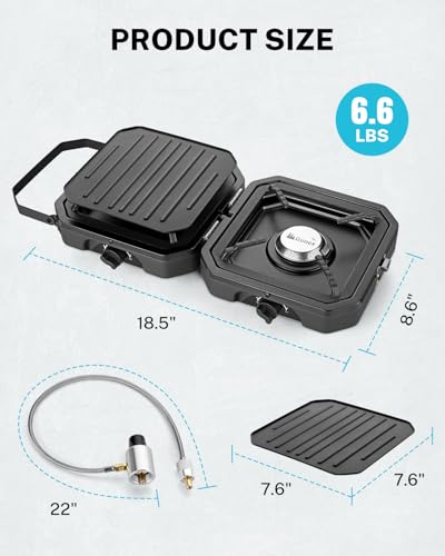 Gonex Camping Stove Propane, 2 Burner Portable Camp Stoves for Camping