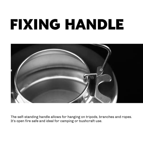 Fire-Maple Antarcti Portable Lightweight Stainless Steel Camping Kettle | Durable and Portable Camp Tea Pot | Ideal for Bushcraft and Outdoor Campfire Use
