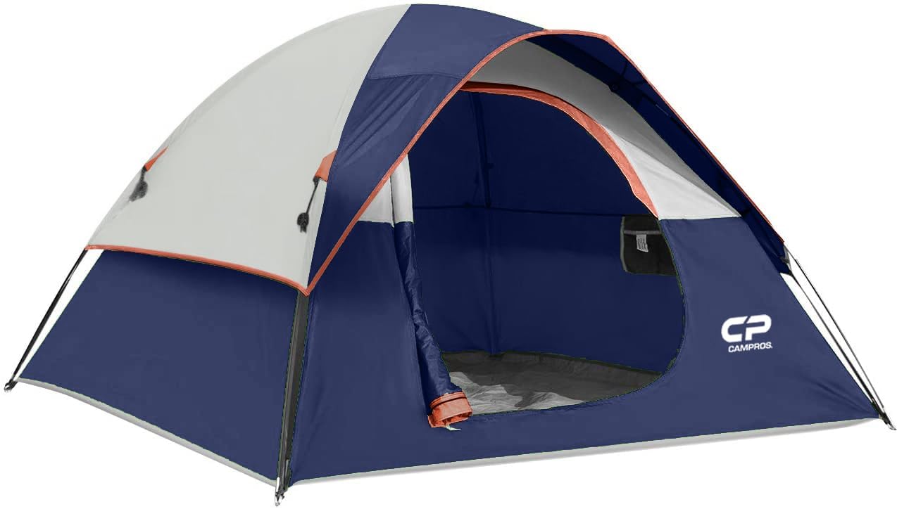 CAMPROS CP 3 Person Tent, Dome Tents for Camping with Rainfly, Waterproof Camping Tent Easy Set Up, Portable Family Tent with Large Mesh Window & Carry Bag for Outdoor Hiking