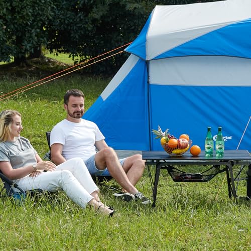 Portal Camping Table, Folding Aluminum Outdoor Table with Mesh Layer