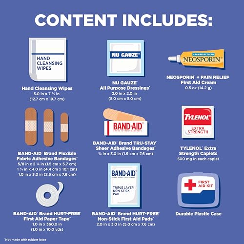 BAND-AID Brand Travel Ready Portable First Aid Kit, 80 Piece
