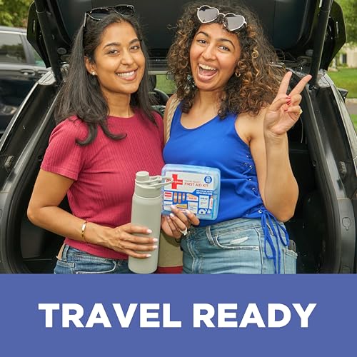BAND-AID Brand Travel Ready Portable First Aid Kit, 80 Piece