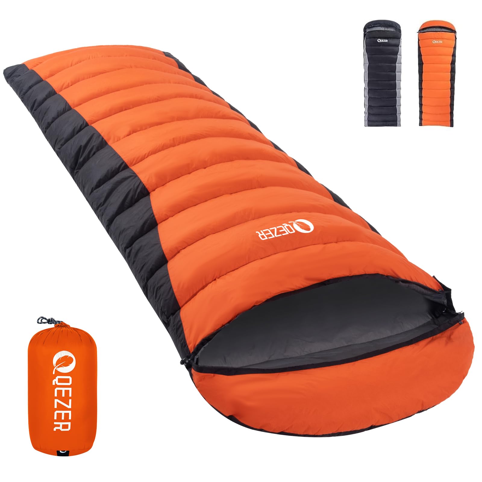 600-Fill-Power Down Sleeping Bag for Cold-Weather Camping