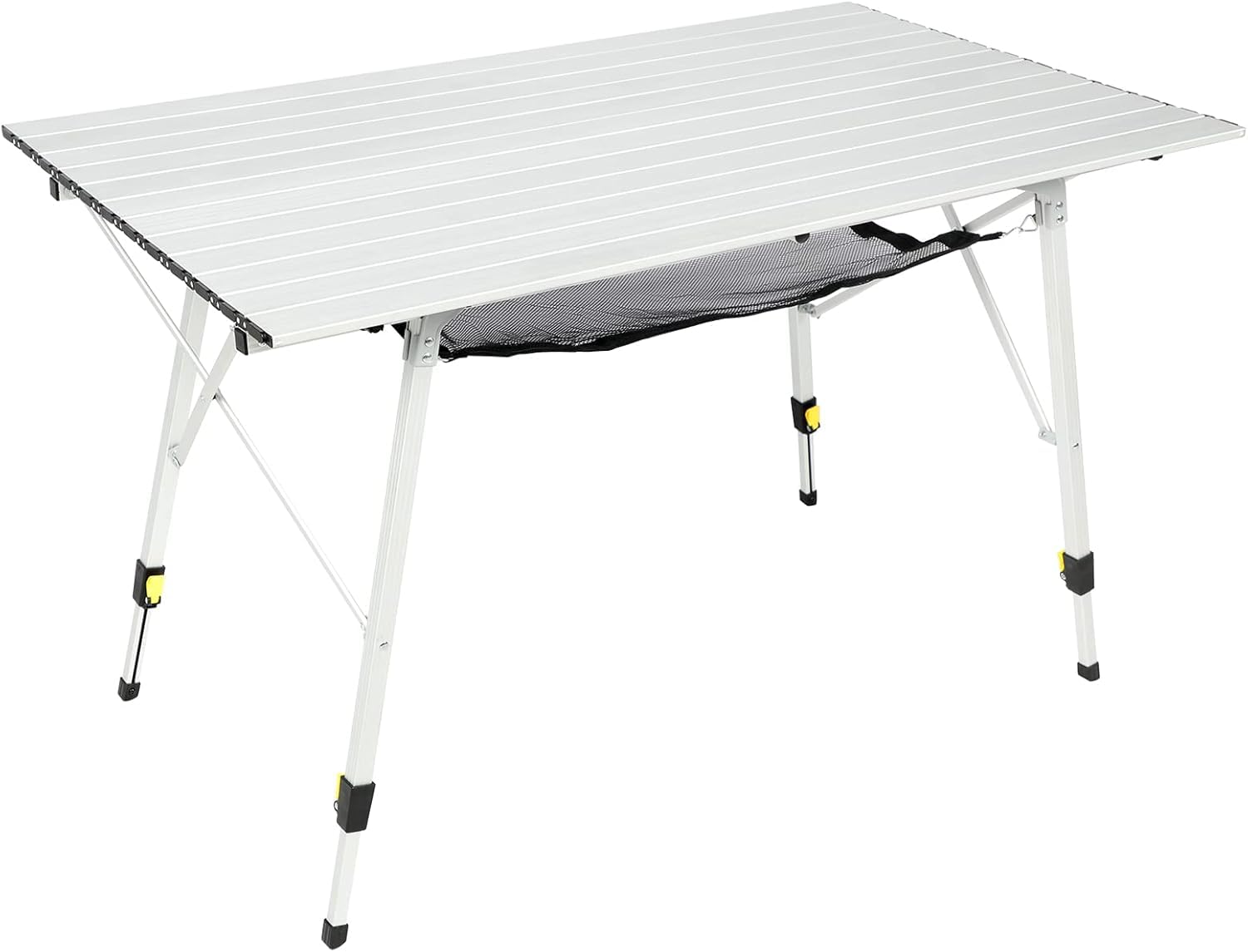 Portal Camping Table, Folding Aluminum Outdoor Table with Mesh Layer