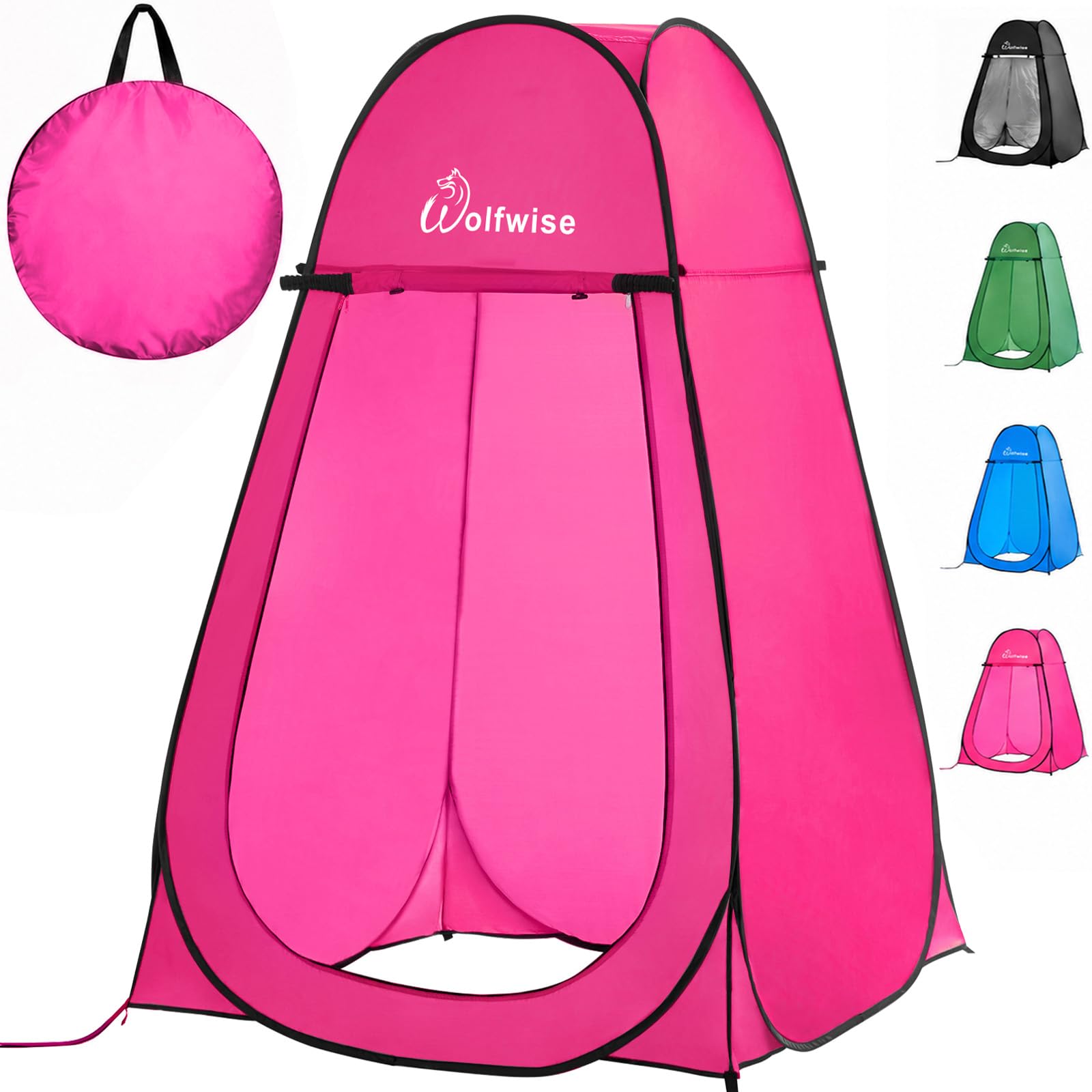 Wolfwise Pop Up Shower Tent for Camping Essentials, Portable Instant Changing Tent with Ventilation Window & Carry Bag, Privacy Dressing Room Bathroom Toilet for Beach, Outdoor