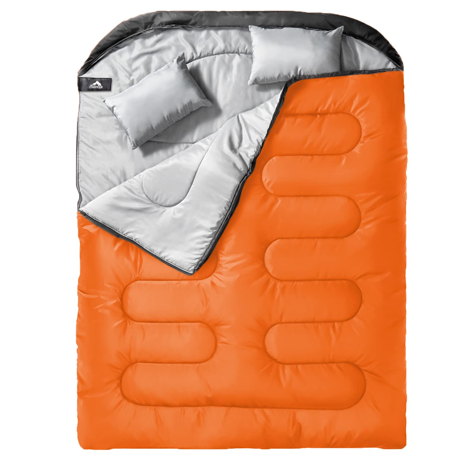 Queen-Size All-Season Double Sleeping Bag with Pillows