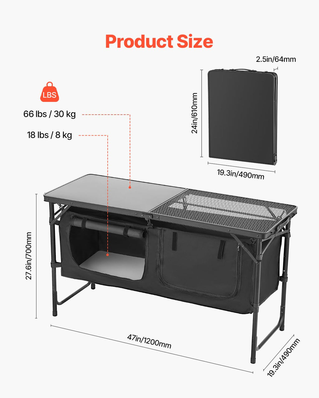 VEVOR Camping Kitchen Table