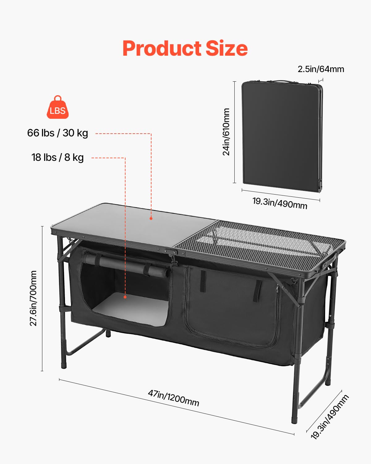 VEVOR Camping Kitchen Table