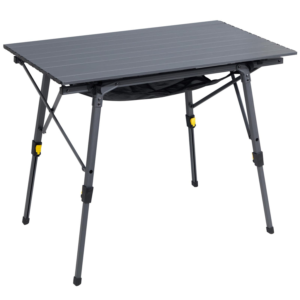 Portal Camping Table, Folding Aluminum Outdoor Table with Mesh Layer