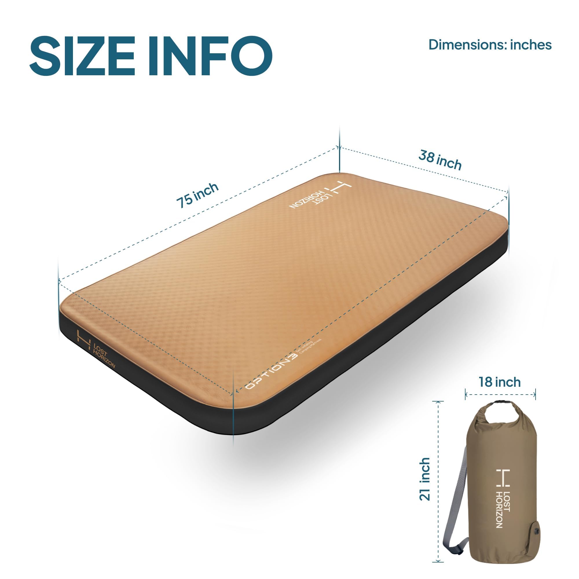 Lost Horizon Air & Foam Camping Mattress, Self-Inflating Sleeping Pad
