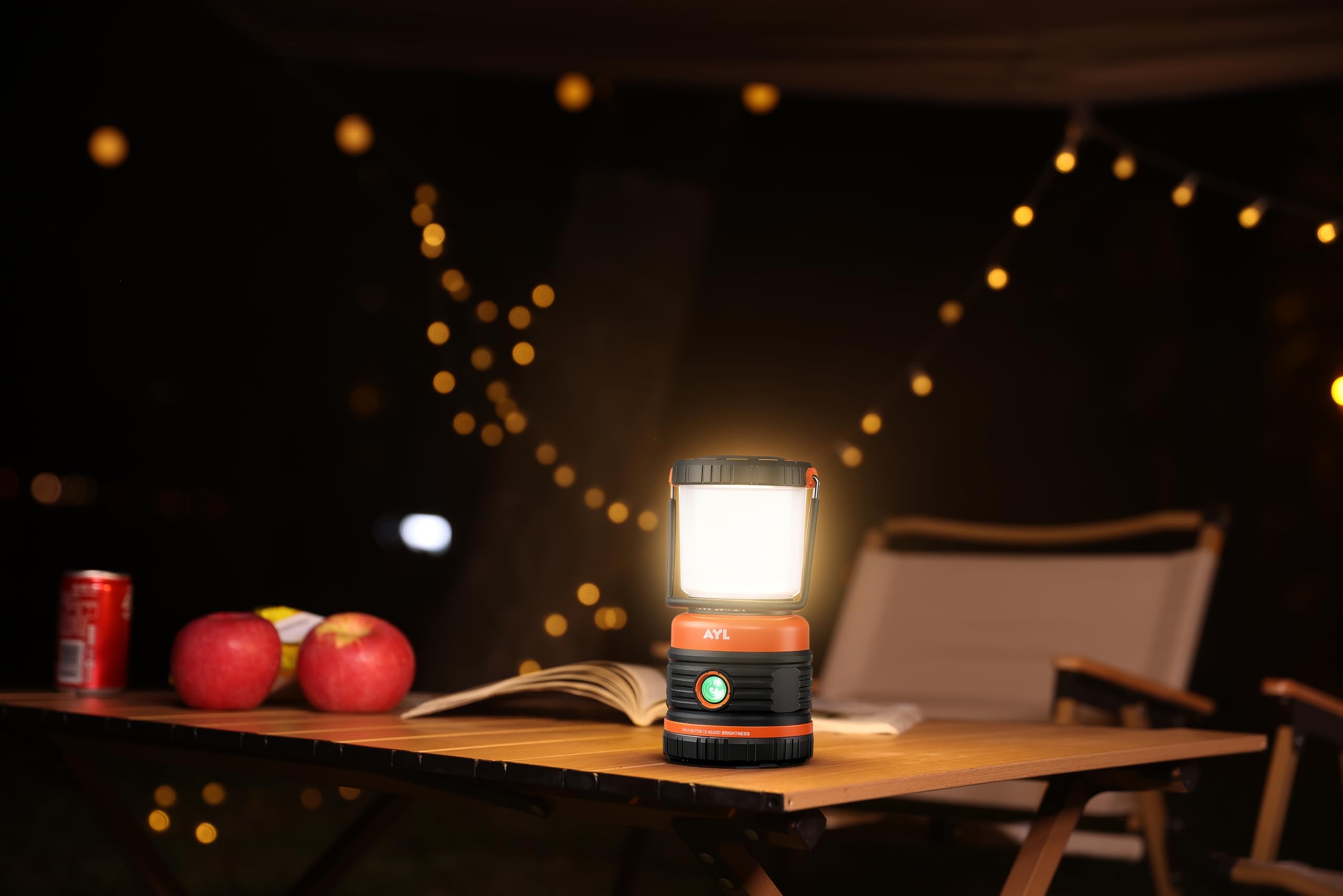 AYL LED Camping Lantern Rechargeable, 1800LM, 4 Light Modes, 4400mAh Power Bank, IP44 Waterproof, Perfect Lantern Flashlight for Hurricane, Emergency, Power Outages, Home and More, USB Cable Included