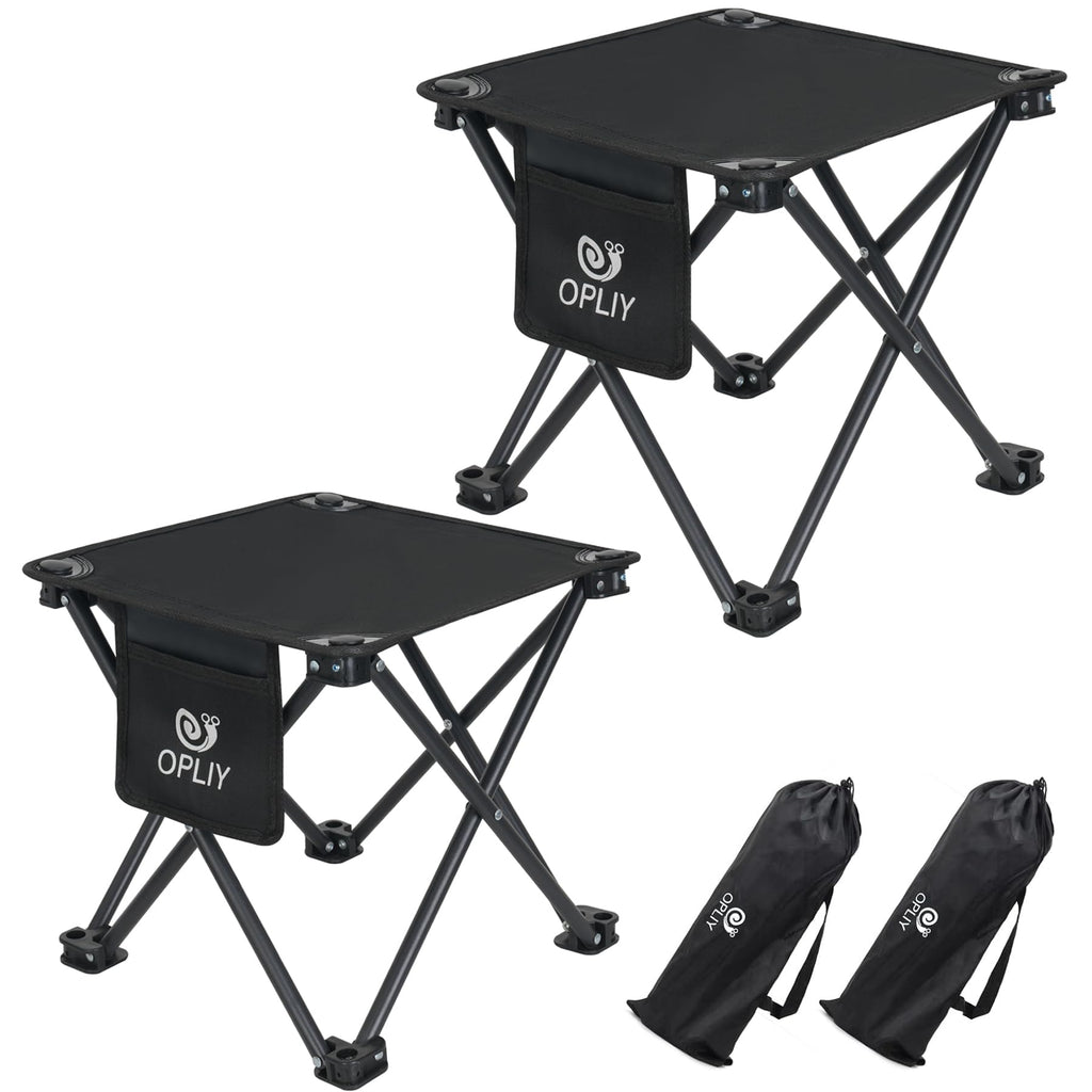 Opliy Camping Stool 2 Pack,13 Inch Portable Folding Stool for Outdoor Gardening and Beach Hiking Fishing,Foot Stool with Carry Bag