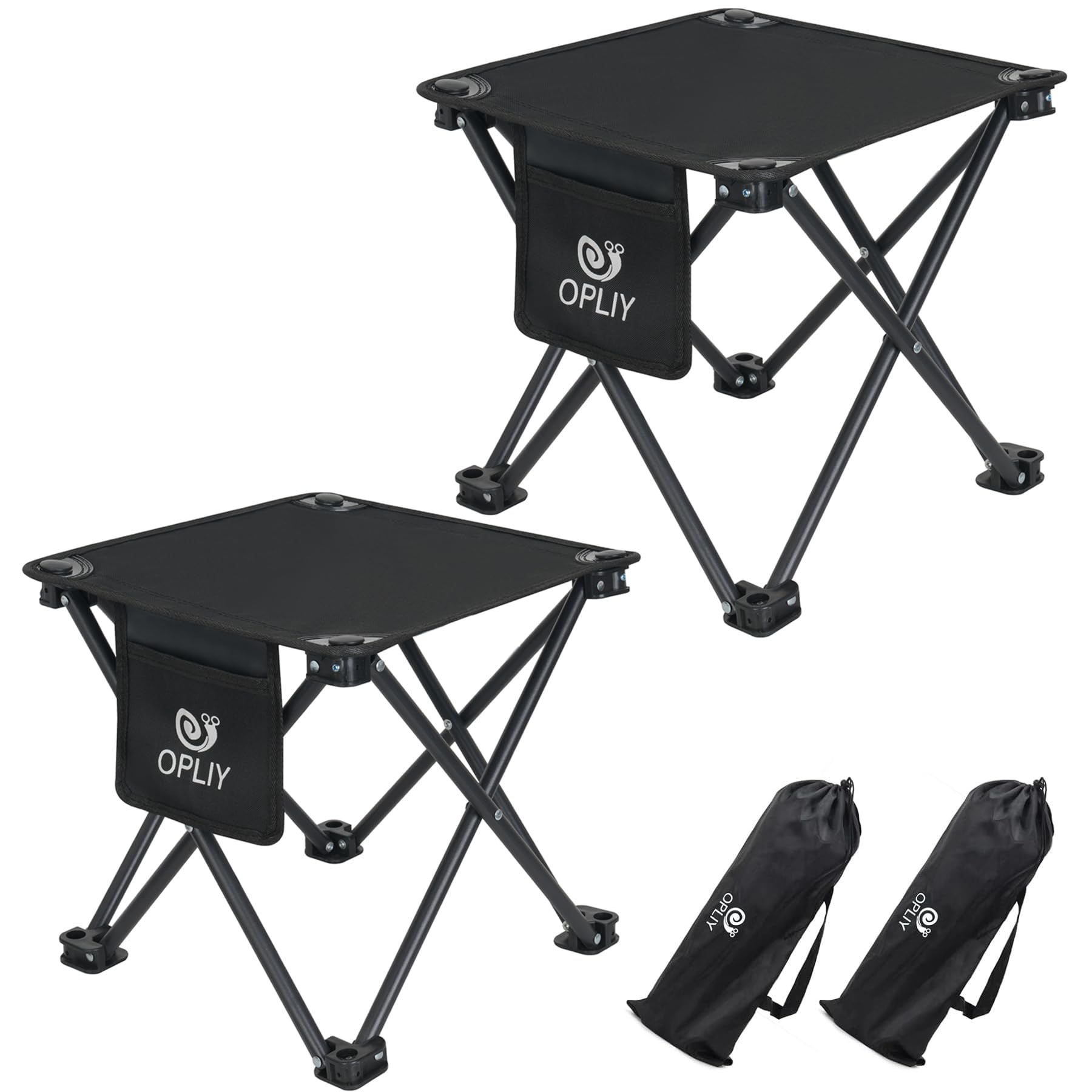 Opliy Camping Stool 2 Pack,13 Inch Portable Folding Stool for Outdoor Gardening and Beach Hiking Fishing,Foot Stool with Carry Bag