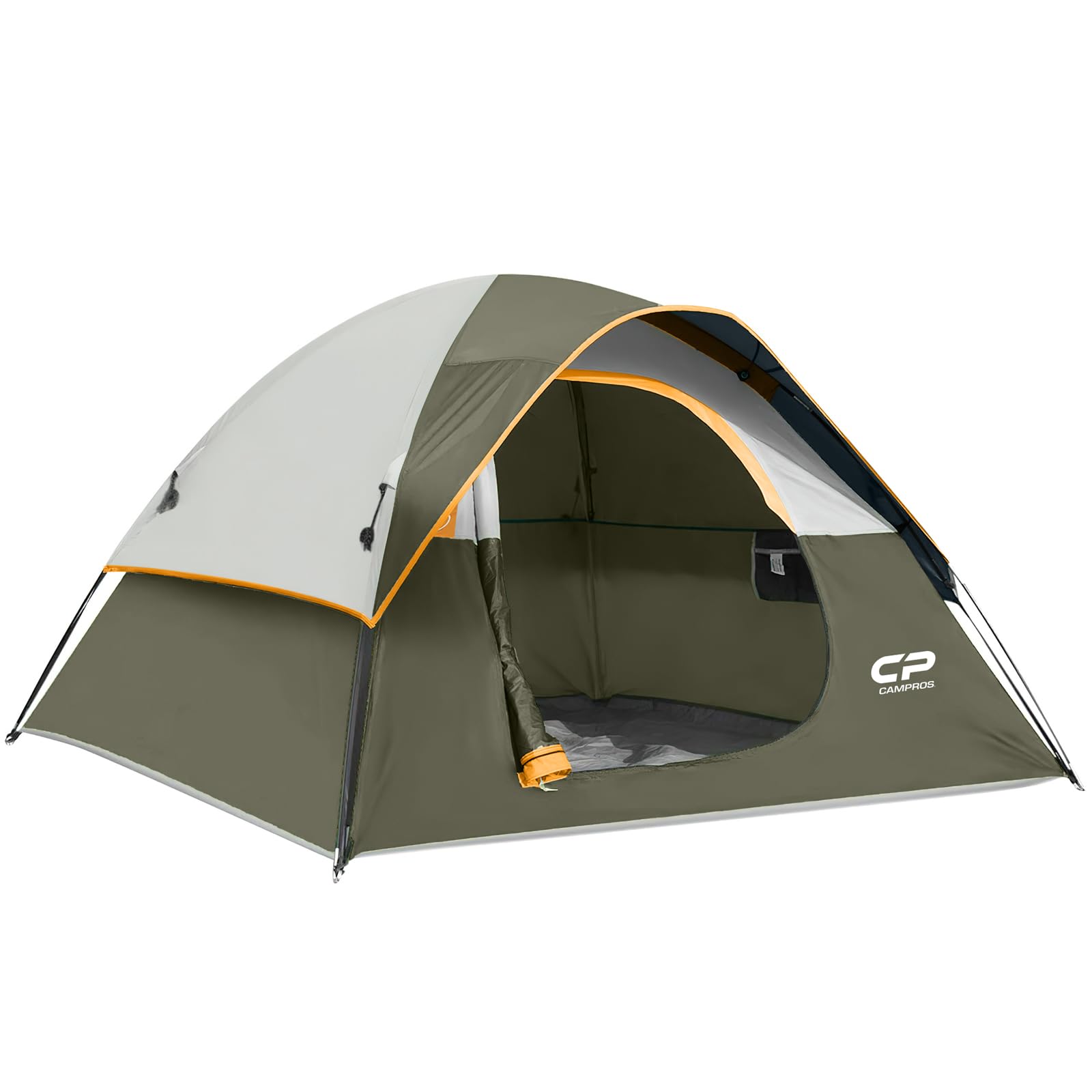 CAMPROS CP 3 Person Tent, Dome Tents for Camping with Rainfly, Waterproof Camping Tent Easy Set Up, Portable Family Tent with Large Mesh Window & Carry Bag for Outdoor Hiking