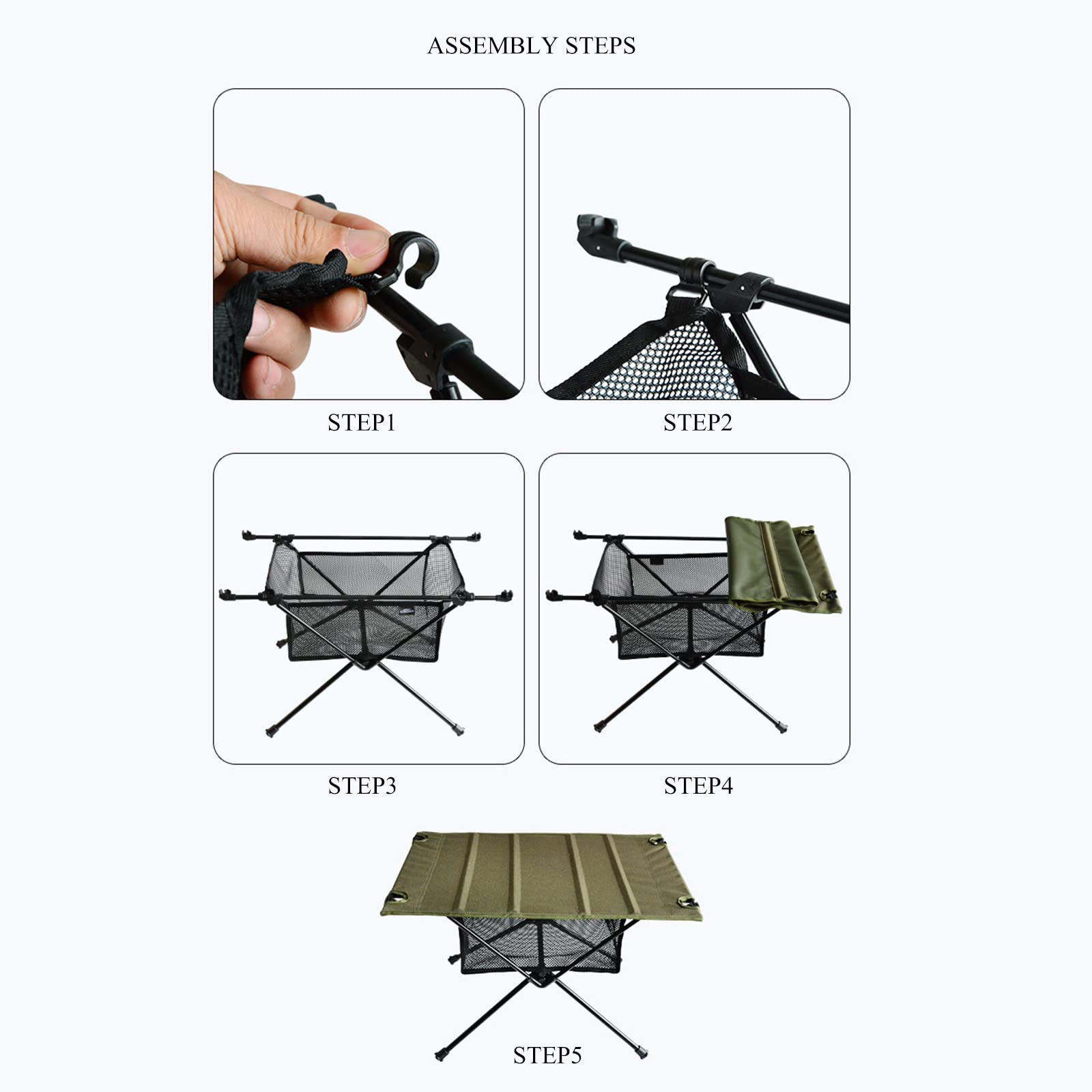 DIIOOMIEEU Outdoor Foldable Table Net Bag, Fine Knitted Thick Net Storage Bag, Under Desk Bag Portable Desk Bag
