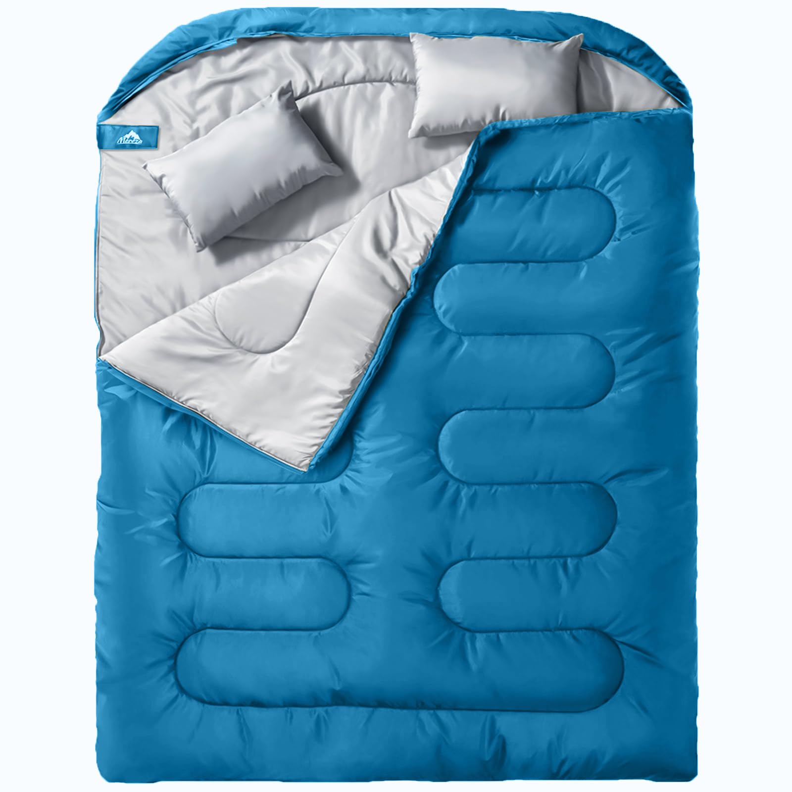 Queen-Size All-Season Double Sleeping Bag with Pillows