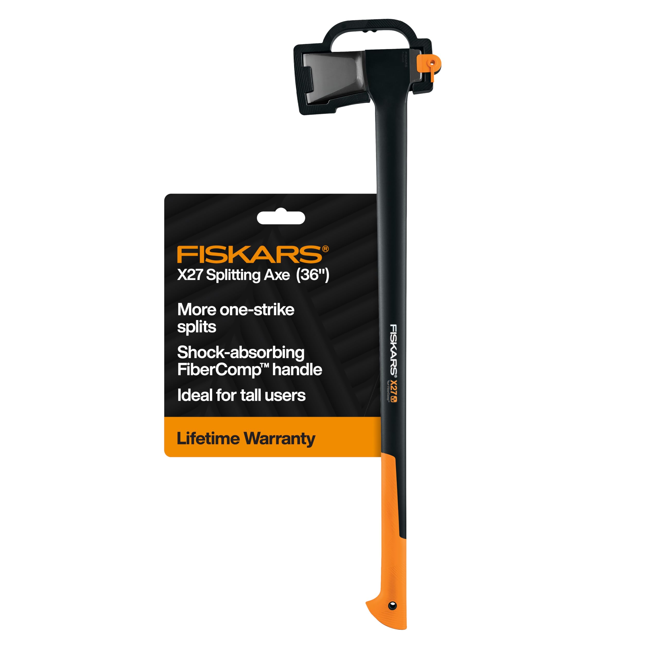 Fiskars Super Splitting Axe, Wood Splitter for Medium to Large Size Logs, with Shock-Absorbing FiberComp Handle