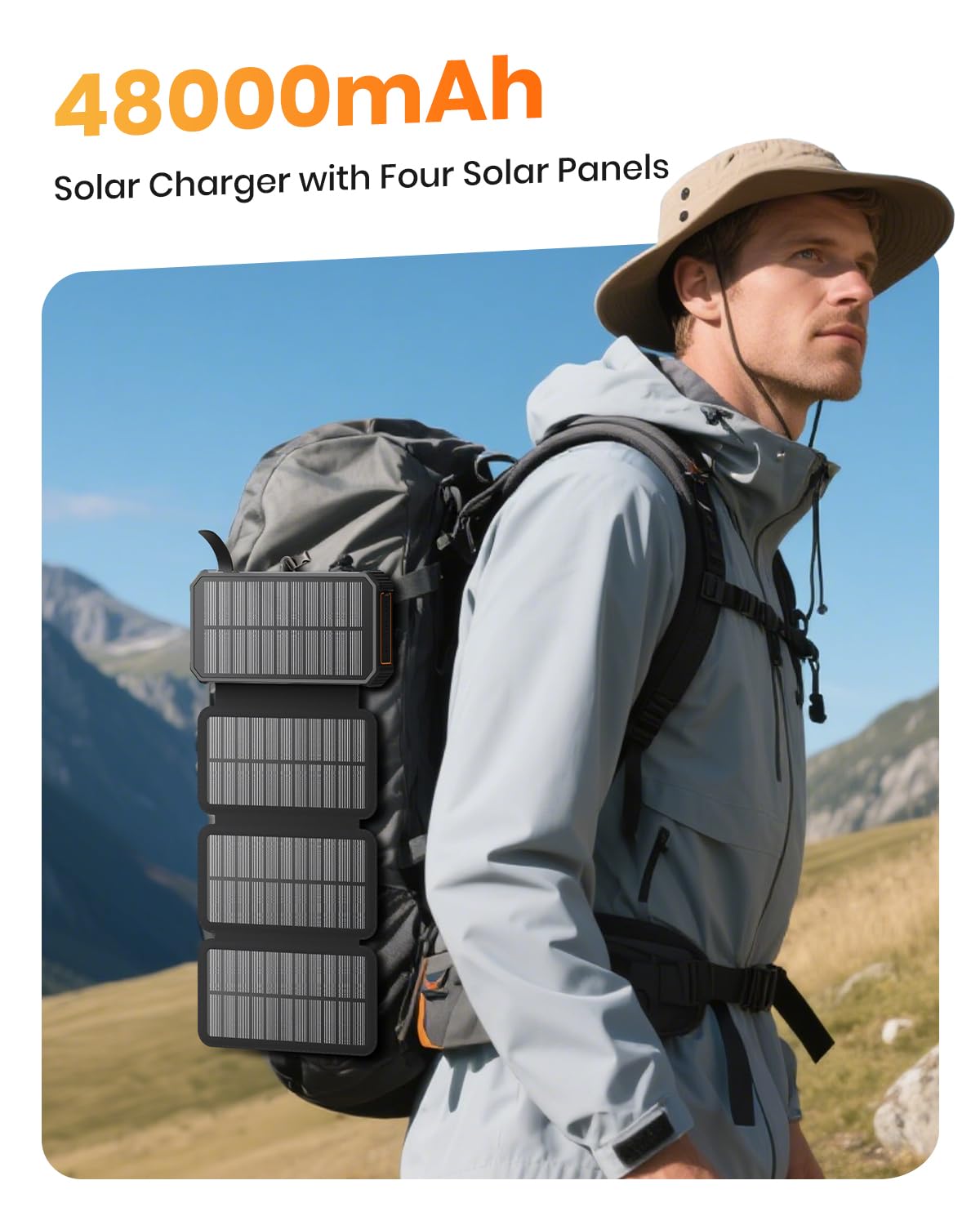 SOARAISE Solar Charger Power Bank 48000mAh Wireless Portable Charger
