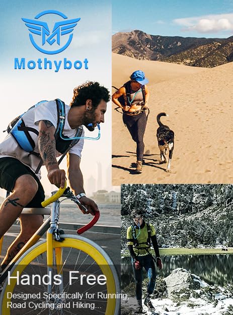 Mothybot Insulated Hydration Backpack Pack with 3L BPA Free Leak Proof Water Bladder, Large Storage Lightweight Hiking Daypack with Waist Pouches & Cooler Layer, for Running, Biking, Camping, Festival