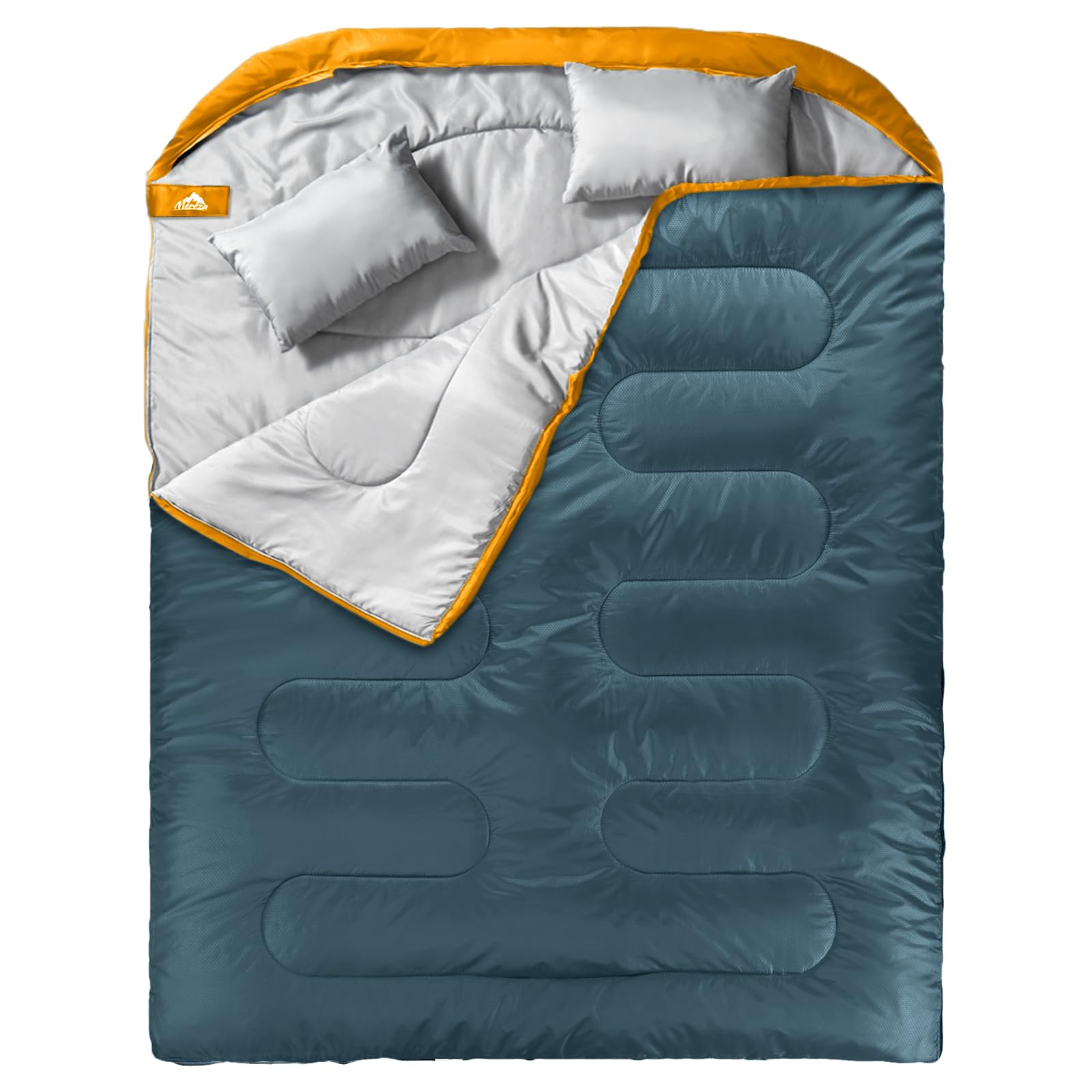 Queen-Size All-Season Double Sleeping Bag with Pillows