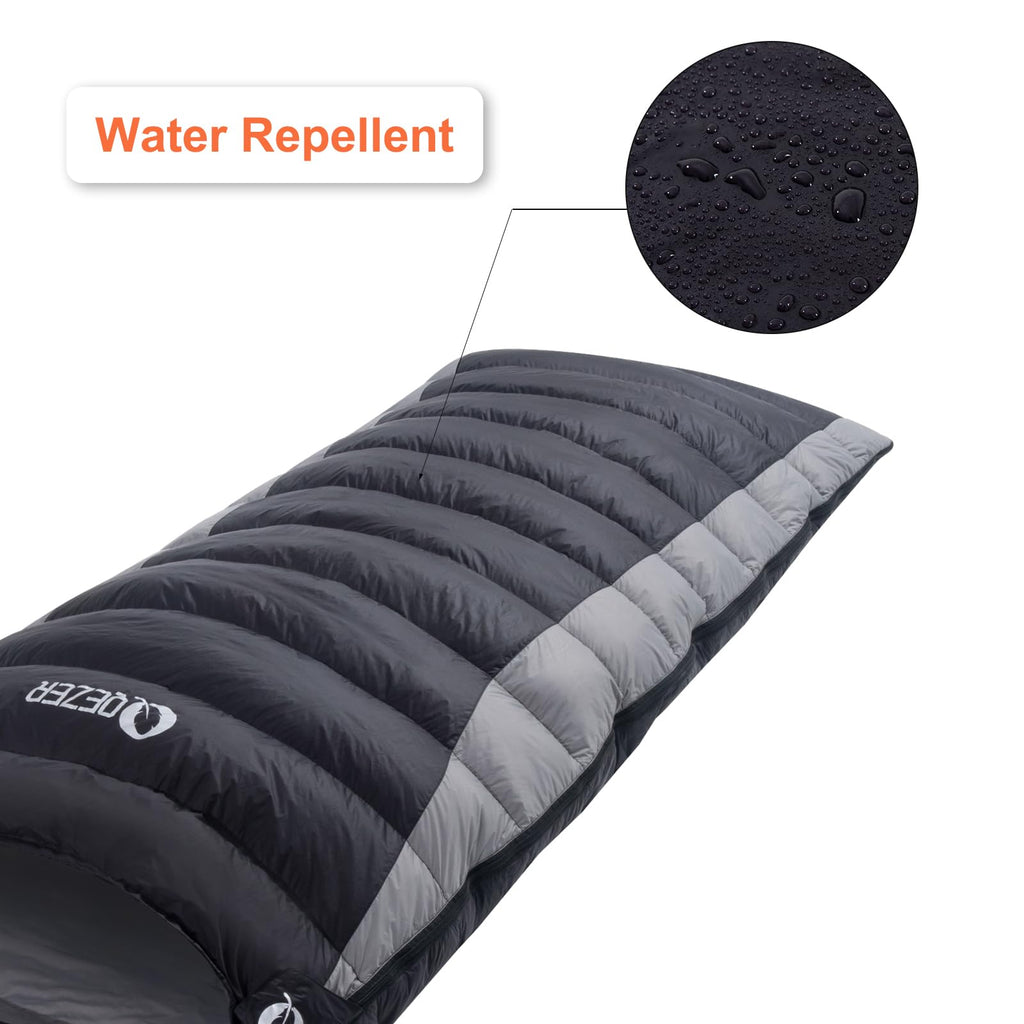 QEZER Down Sleeping Bag for Adults, 600FP Cold Warm Weather Backpacking
