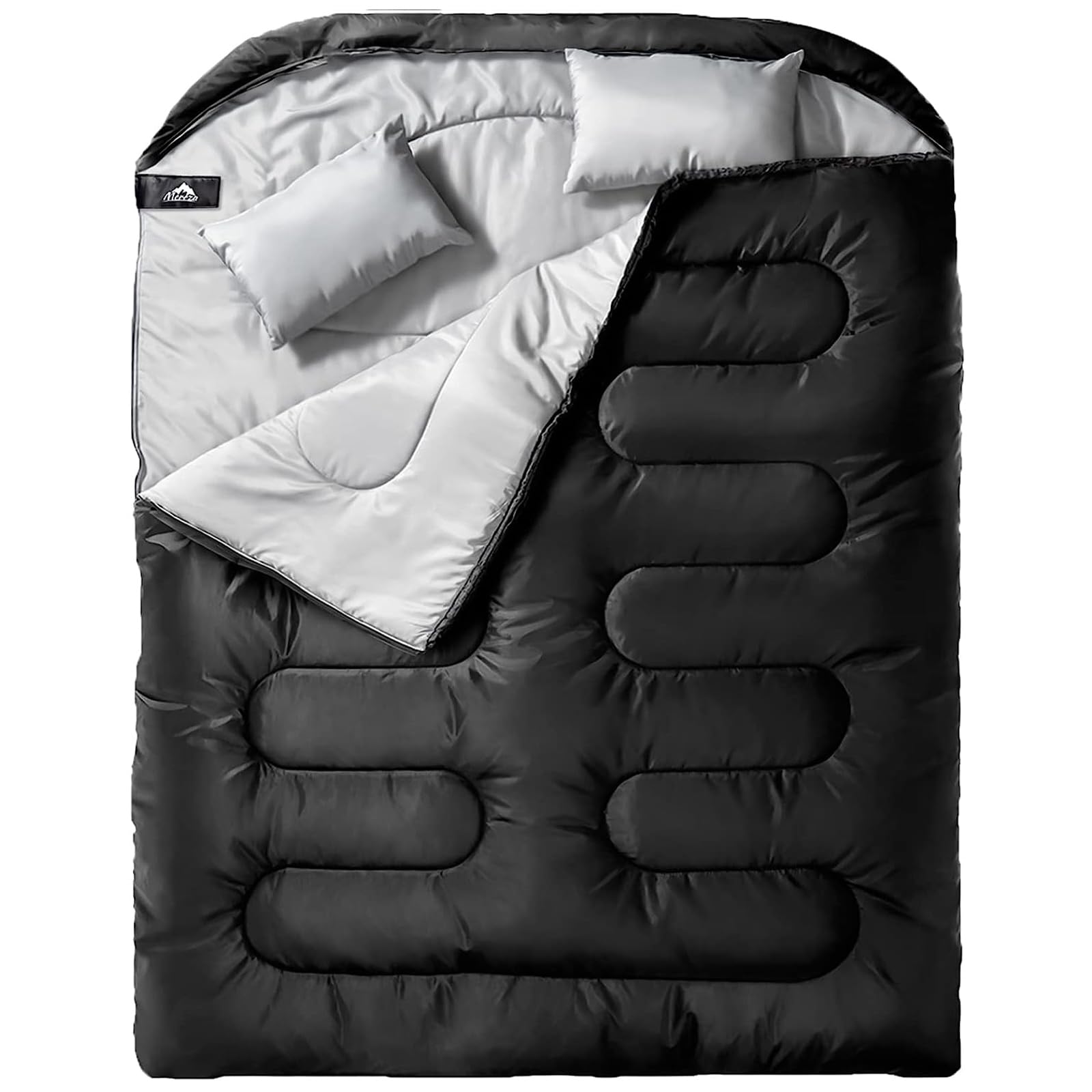 Queen-Size All-Season Double Sleeping Bag with Pillows