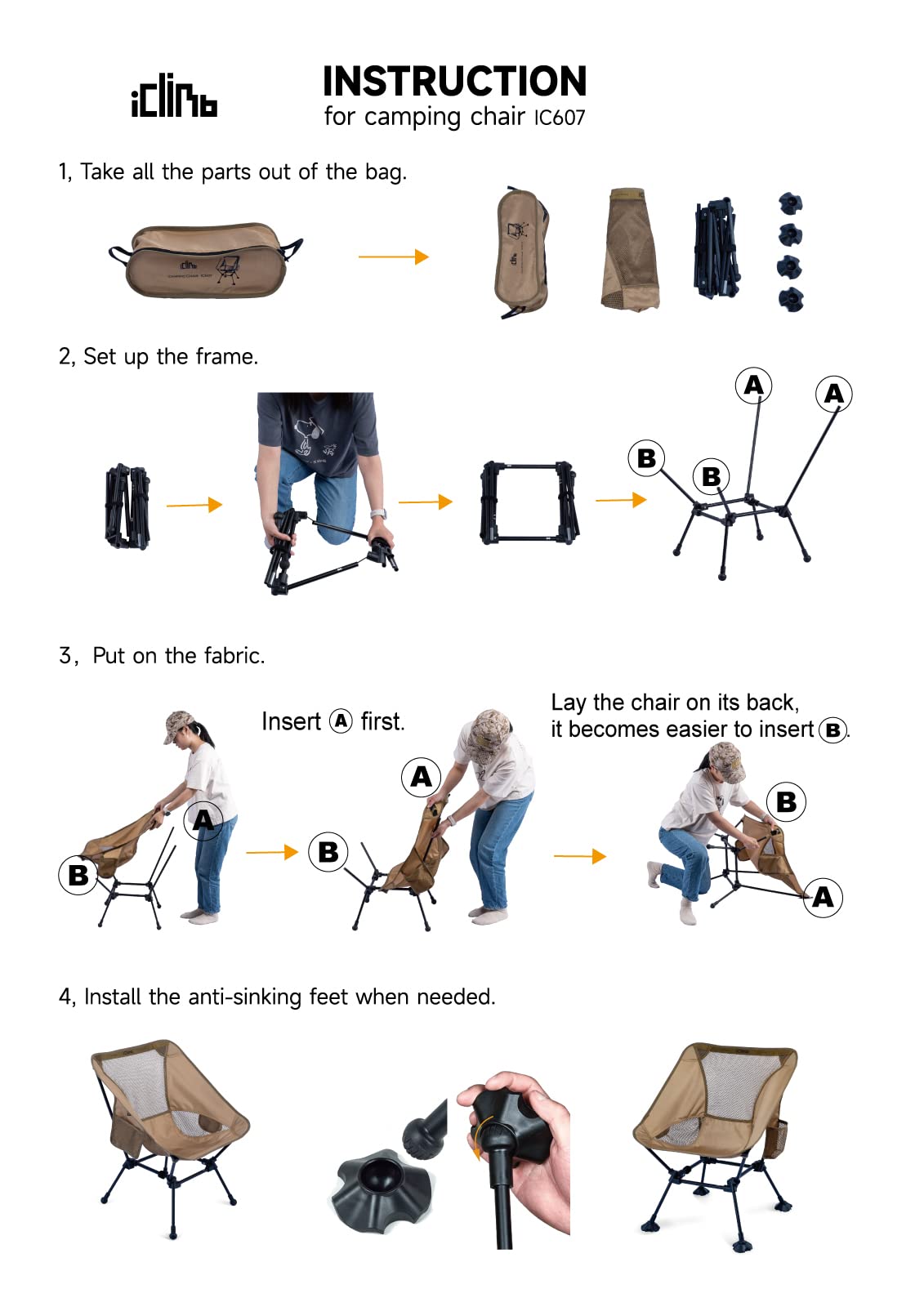 iClimb Ultralight Compact Folding Anti-Sinking Chair