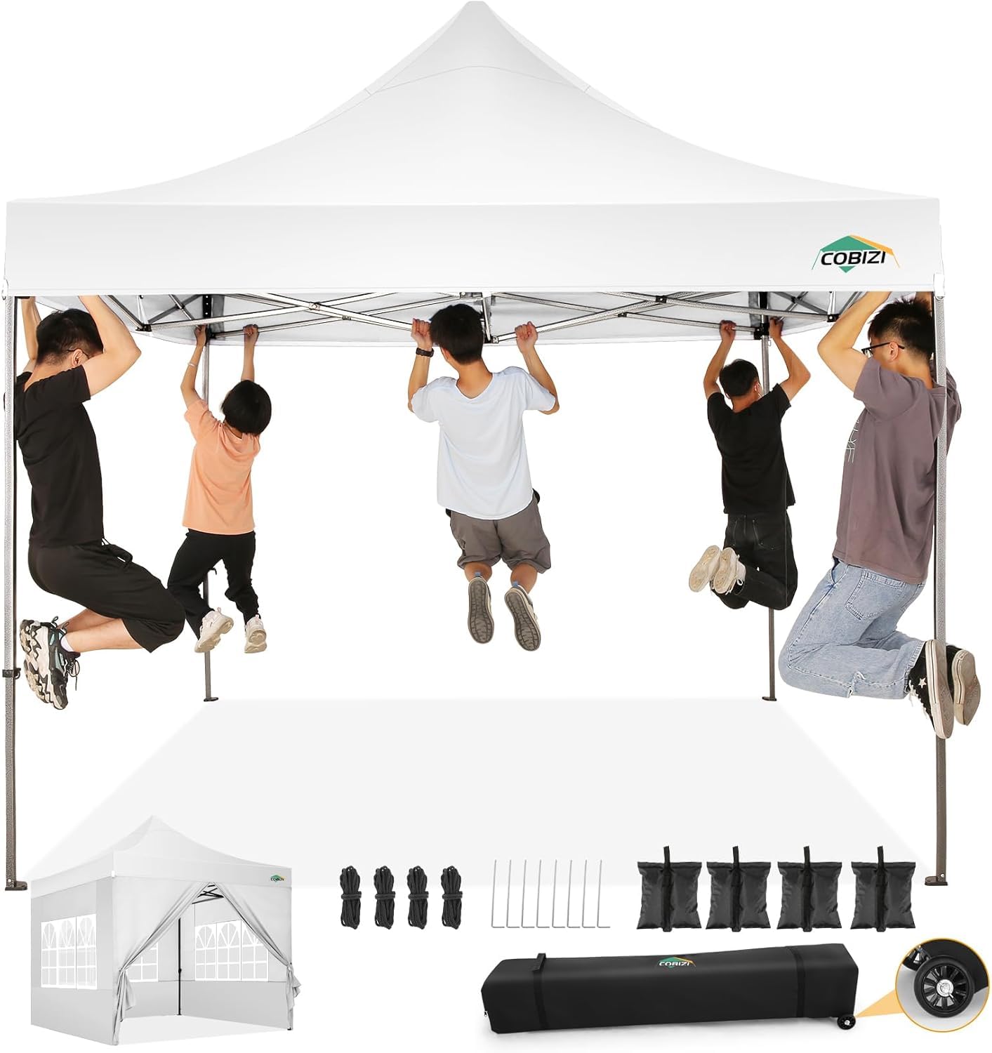 COBIZI Heavy Duty Pop up Canopy Tent with Sidewalls Commercial Canopy