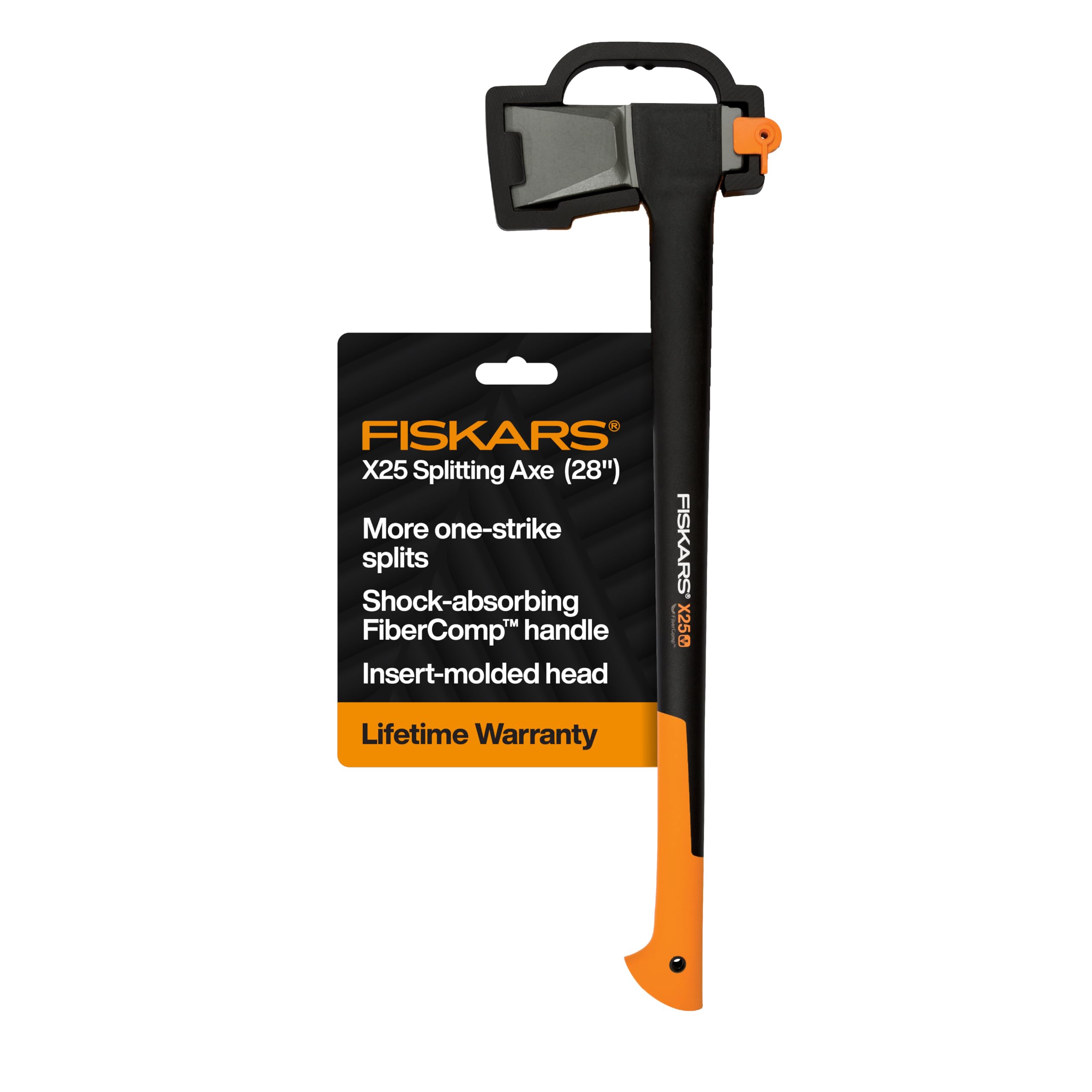 Fiskars Super Splitting Axe, Wood Splitter for Medium to Large Size Logs, with Shock-Absorbing FiberComp Handle