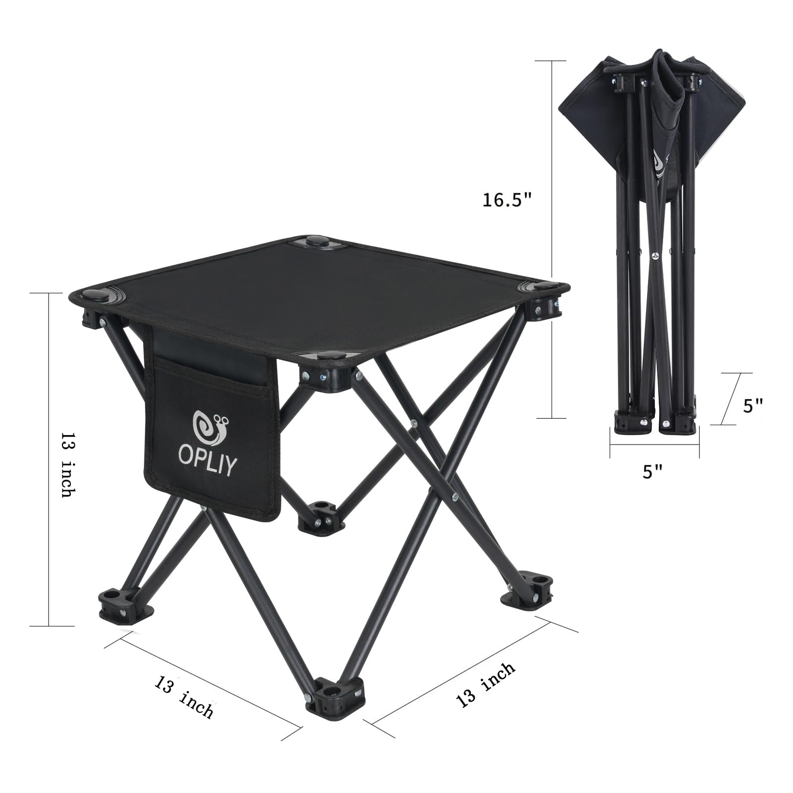 Opliy Camping Stool 2 Pack,13 Inch Portable Folding Stool for Outdoor Gardening and Beach Hiking Fishing,Foot Stool with Carry Bag