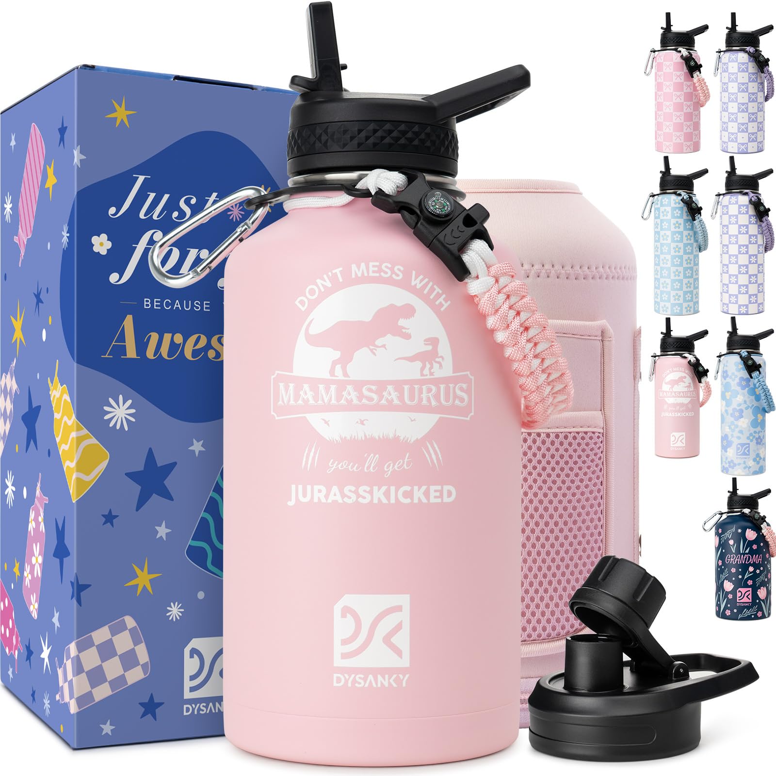 DYSANKY Insulated Water Bottle 32, 40, 64,87, 128 OZ - Multiple Insulation Vacuum Sealed - Portable Sports Metal Water Jug for Outdoor Adventure