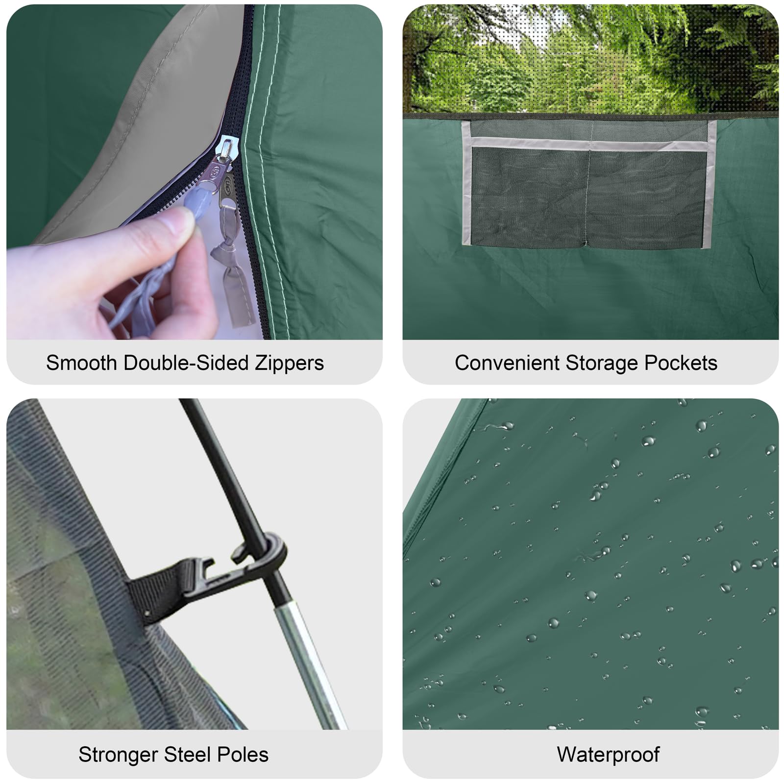 CAMPROS CP 3 Person Tent, Dome Tents for Camping with Rainfly, Waterproof Camping Tent Easy Set Up, Portable Family Tent with Large Mesh Window & Carry Bag for Outdoor Hiking