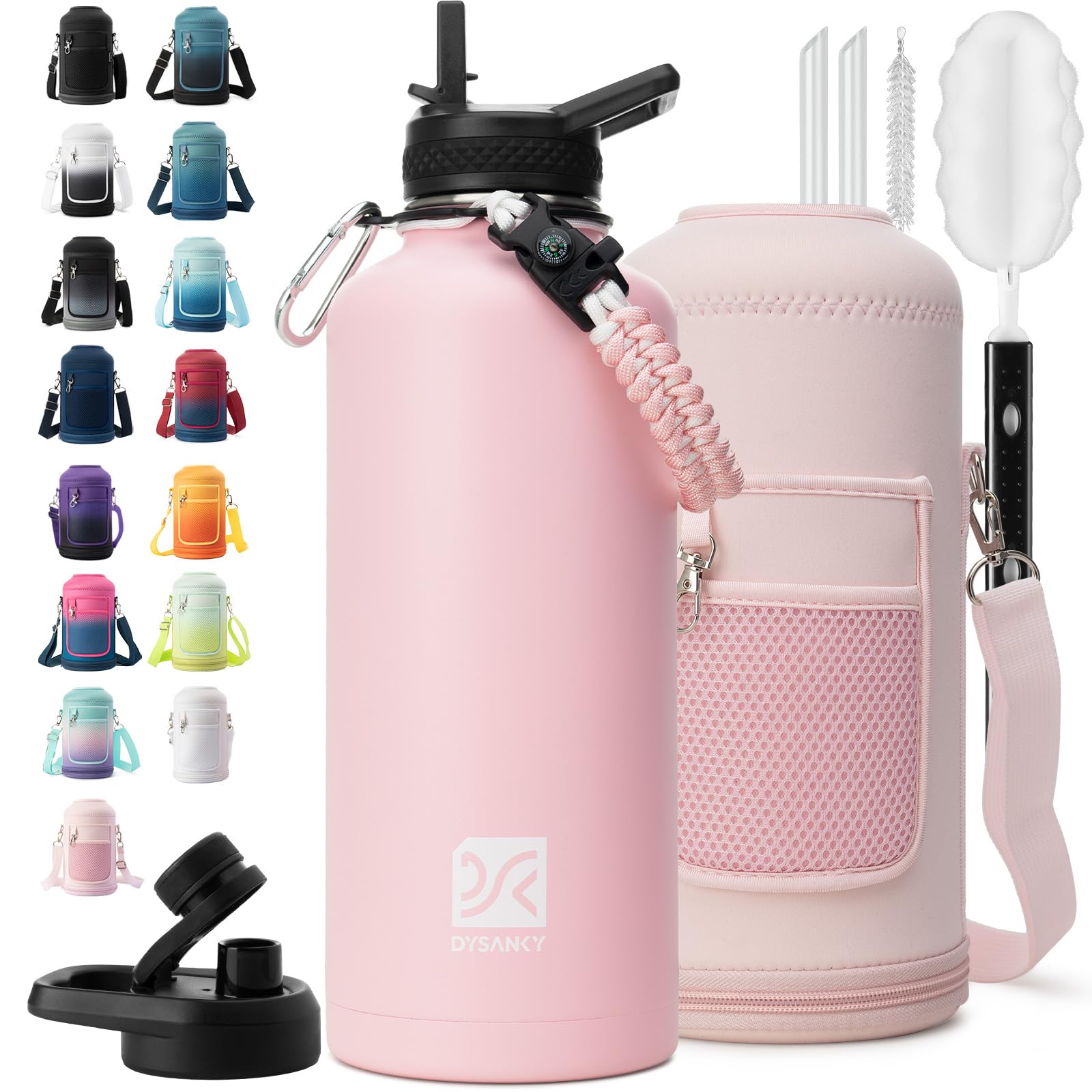 DYSANKY Insulated Water Bottle 32, 40, 64,87, 128 OZ - Multiple Insulation Vacuum Sealed - Portable Sports Metal Water Jug for Outdoor Adventure