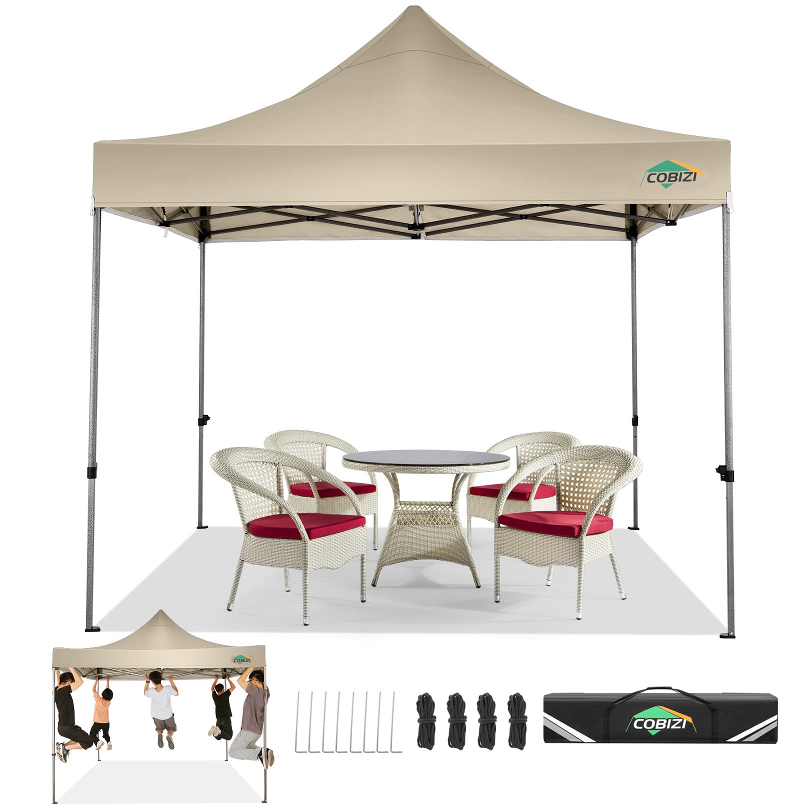 COBIZI Heavy Duty Pop up Canopy Tent with Sidewalls Commercial Canopy