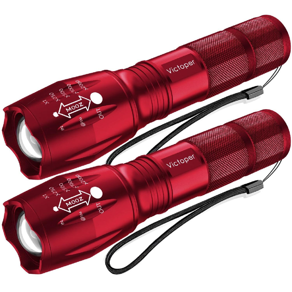 Victoper LED Flashlight 2 Pack, Bright Tactical Torch High Lumens 5 Modes, Waterproof Zoomable Flash Light for Outdoor, Birthday Gifts for Men, Dorm Room Hiking Camping Essentials Gear for Guys