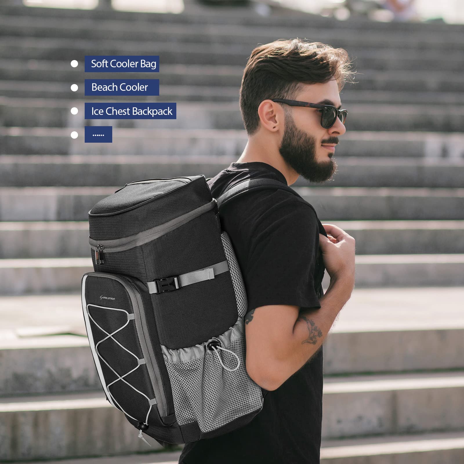 Maelstrom 35/50Can Insulated Cooler Backpack, Leakproof Soft Lunch Ice Bag