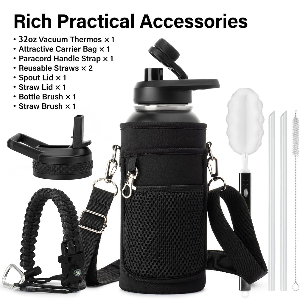 DYSANKY Insulated Water Bottle 32, 40, 64,87, 128 OZ - Multiple Insulation Vacuum Sealed - Portable Sports Metal Water Jug for Outdoor Adventure