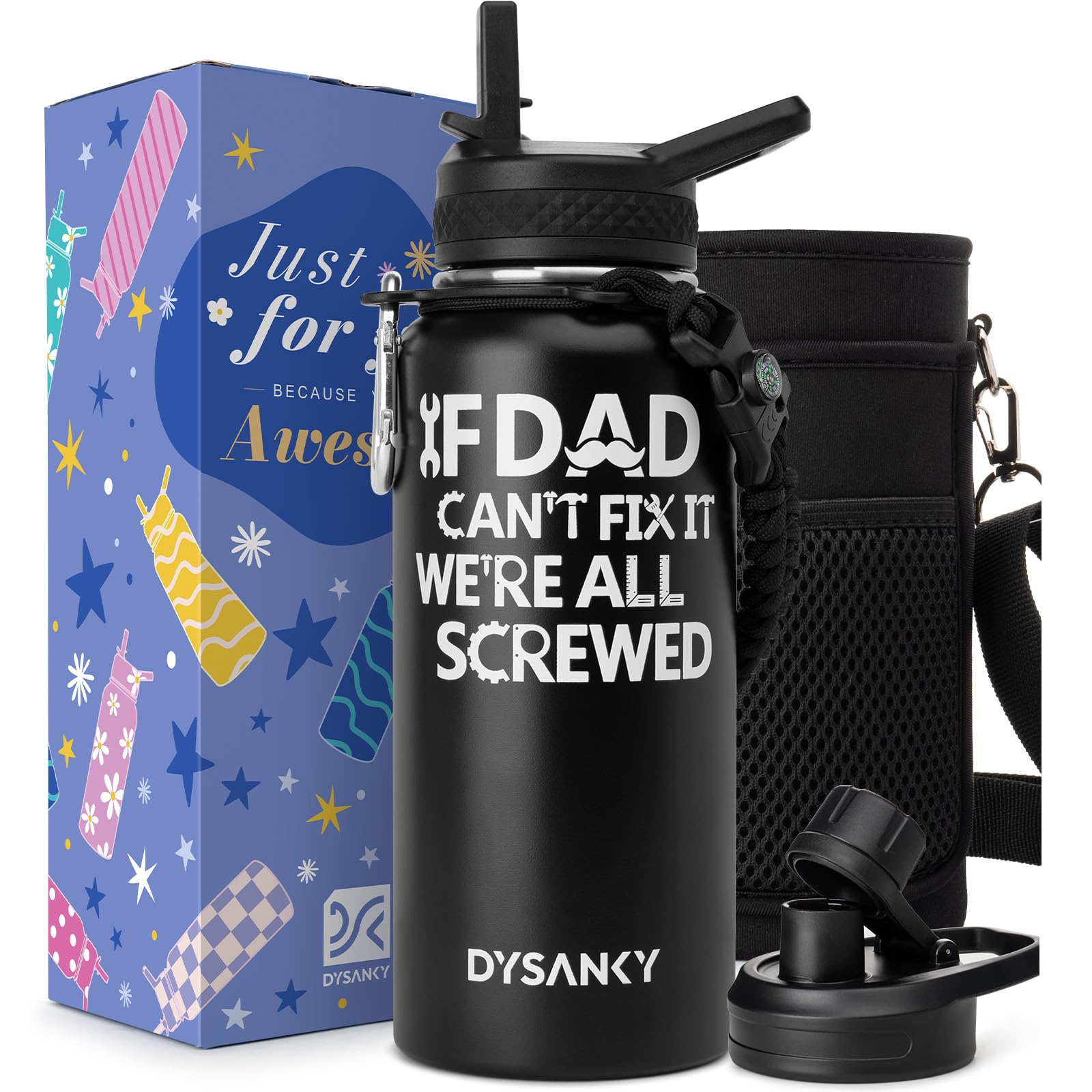 DYSANKY Insulated Water Bottle 32, 40, 64,87, 128 OZ - Multiple Insulation Vacuum Sealed - Portable Sports Metal Water Jug for Outdoor Adventure