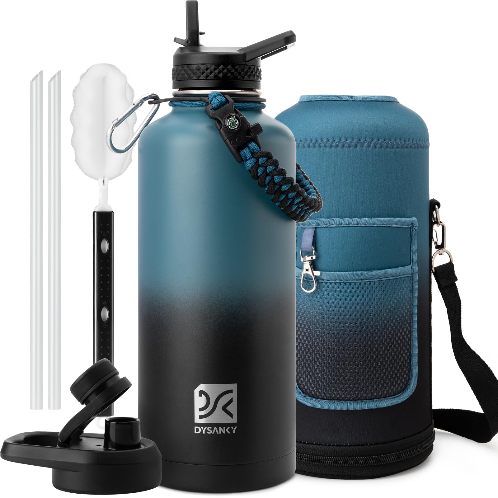 DYSANKY Insulated Water Bottle 32, 40, 64,87, 128 OZ - Multiple Insulation Vacuum Sealed - Portable Sports Metal Water Jug for Outdoor Adventure