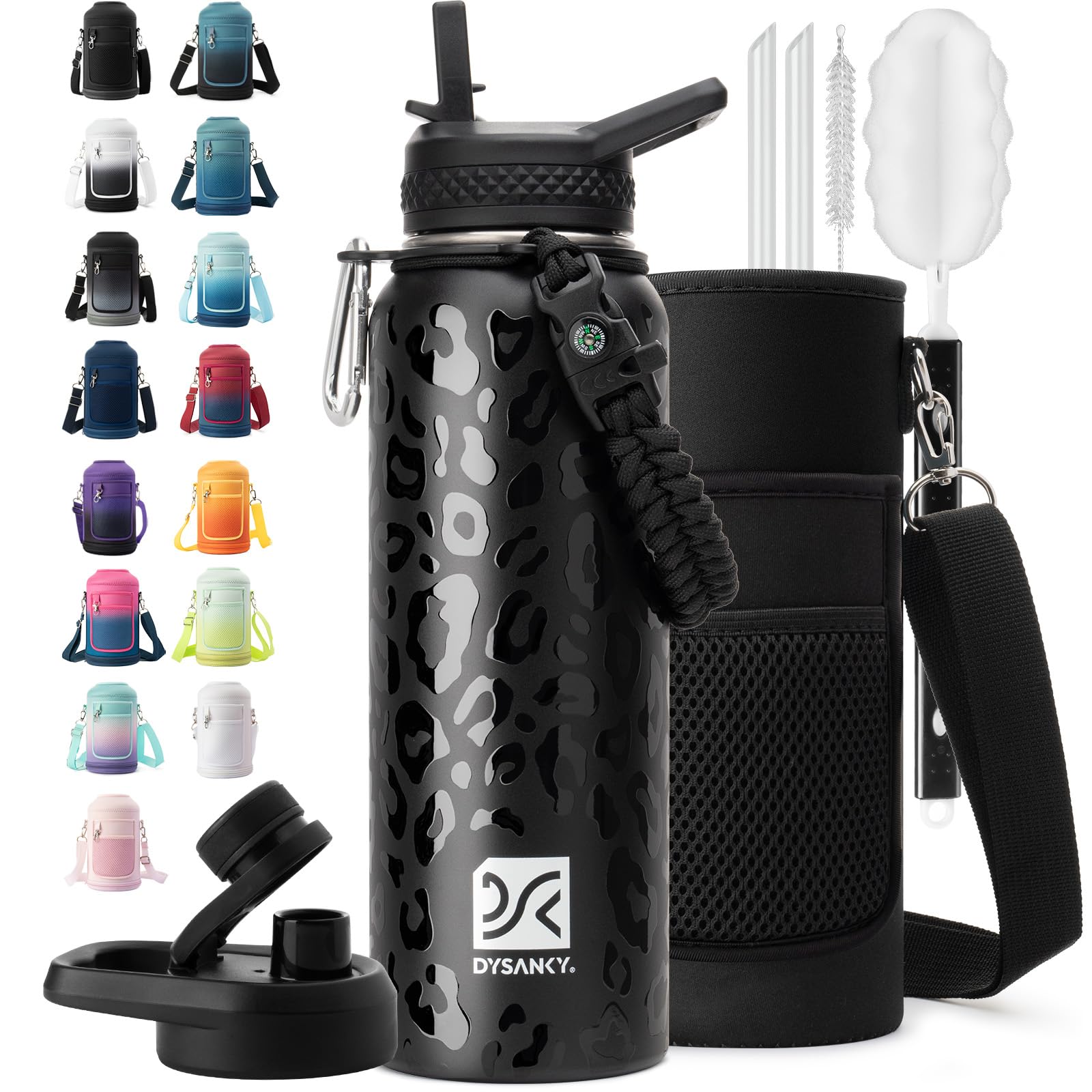 DYSANKY Insulated Water Bottle 32, 40, 64,87, 128 OZ - Multiple Insulation Vacuum Sealed - Portable Sports Metal Water Jug for Outdoor Adventure