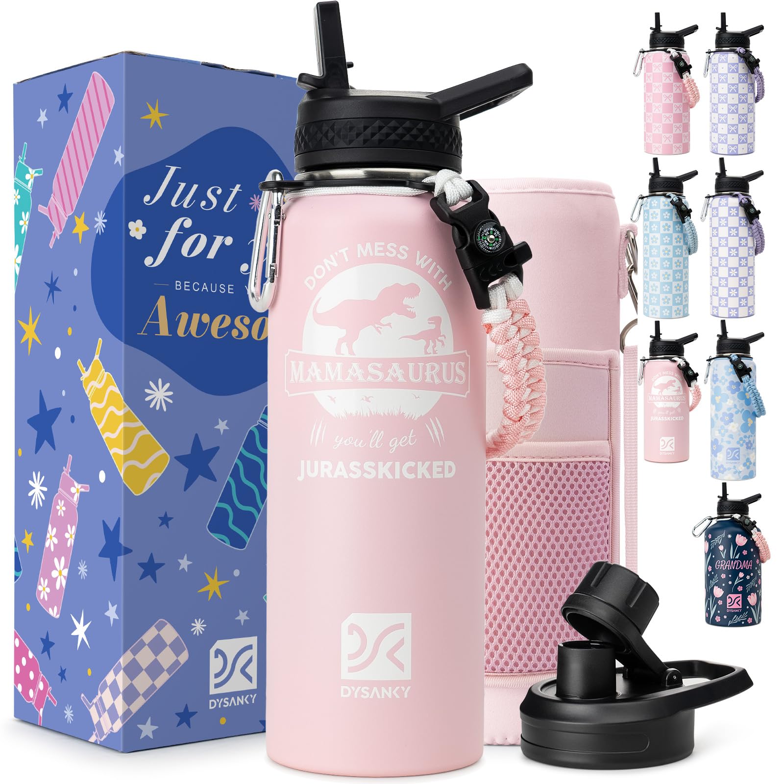 DYSANKY Insulated Water Bottle 32, 40, 64,87, 128 OZ - Multiple Insulation Vacuum Sealed - Portable Sports Metal Water Jug for Outdoor Adventure