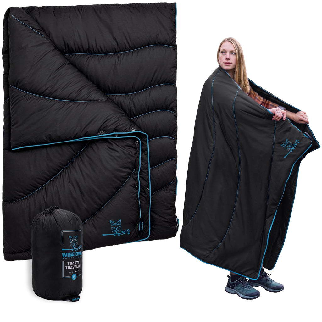 Wise Owl Outfitters Packable & Waterproof Warm Camping Quilt - Outdoor Blanket for Stadium, Backpacking, Travel, and Hiking