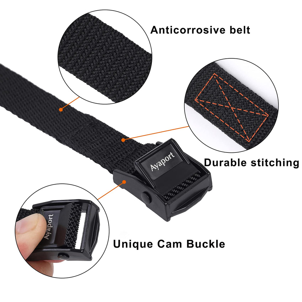 Ayaport Lashing Straps with Buckles Adjustable Cam Buckle Tie Down Cinch Strap