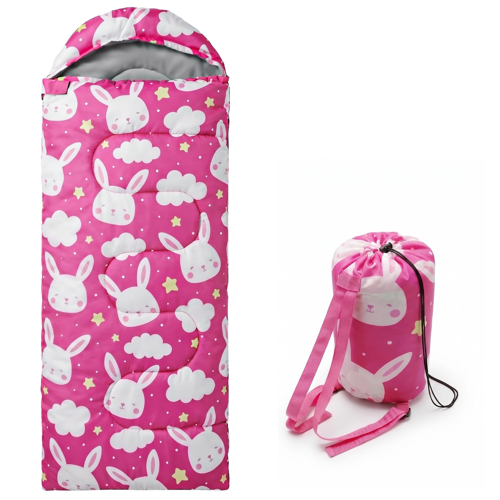 Kids’ 3-Season Camping Sleeping Bag with Carry Bag