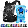 Mothybot Insulated Hydration Backpack Pack with 3L BPA Free Leak Proof Water Bladder, Large Storage Lightweight Hiking Daypack with Waist Pouches & Cooler Layer, for Running, Biking, Camping, Festival